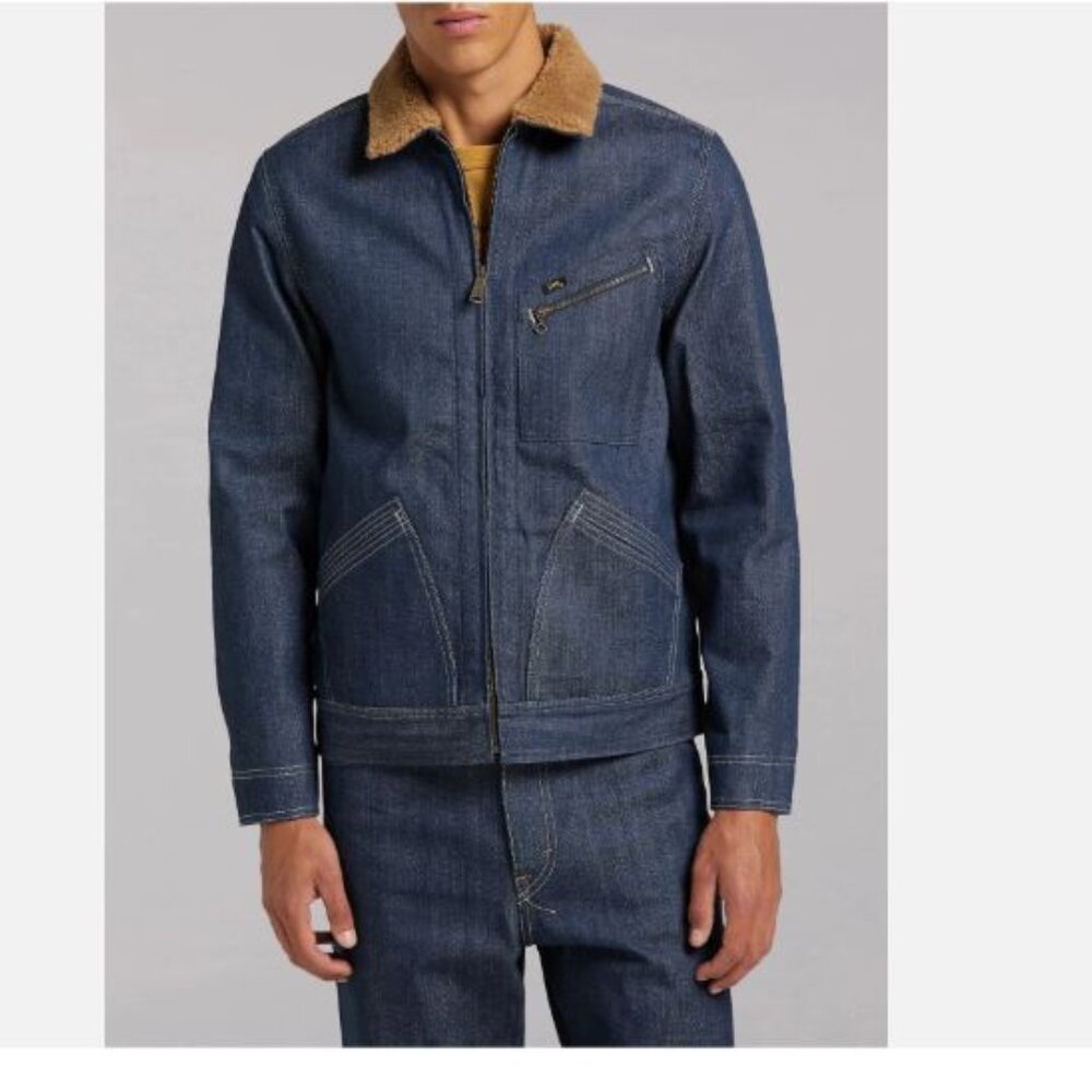 Lee 101 91B Denim Jacket Japanese Selvedge Men's XXL Made in Italy Dry Indigo - Picture 13 of 16
